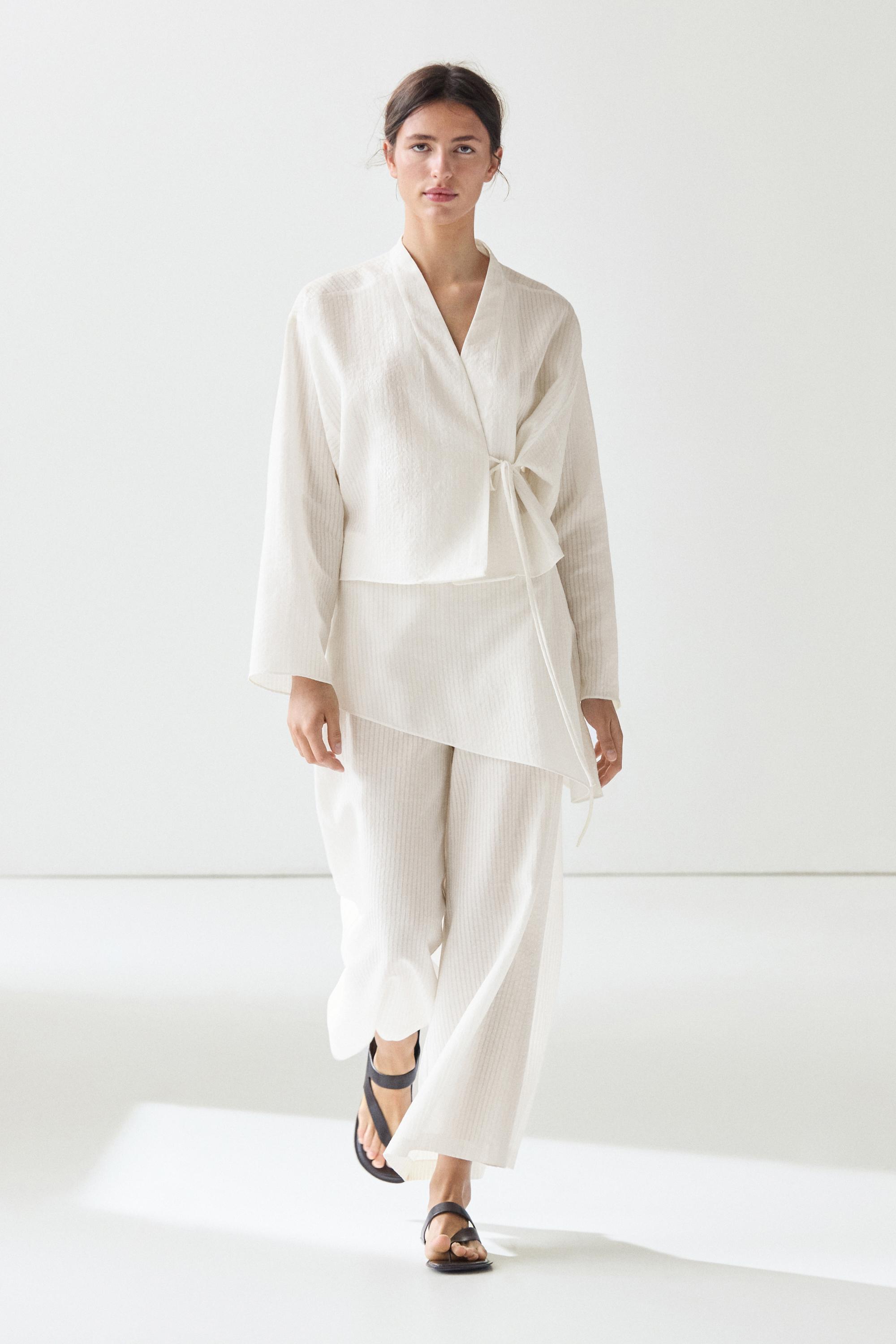 Kimono court texturé